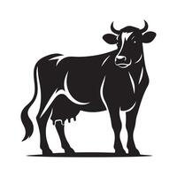 Simple and Clean Cow Silhouette Vectors for Custom Graphic Use