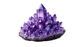 Amethyst Geode. A Majestic Cluster of Deep Purple Crystals png