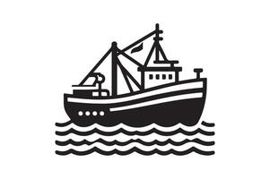 Trawler Silhouette Vectors for Custom Sailing and Boating Designs