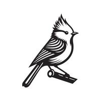 Stylish Crested Tit Bird Silhouette for Digital and Print Advertising vector