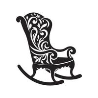 High-Resolution Rocking Chair Silhouette Vectors for Artistic Use