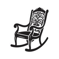 Classic Rocking Chair Silhouette Vectors for Artistic Graphics