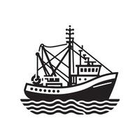 Stylized Trawler Silhouette Vectors for Oceanic Custom Projects
