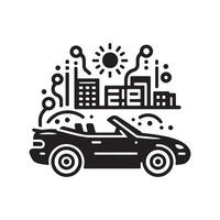 Convertible Silhouette Vectors Graphics for Automotive Enthusiasts