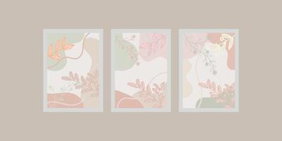Abstract Botanical Triptych vector