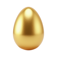 Shiny golden Easter egg with smooth surface, isolated on transparent background. Symbol of wealth, luxury, and prosperity png