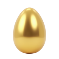 A shiny golden Easter egg with a smooth surface on transparent background, symbolizing wealth, luxury, and prosperity png