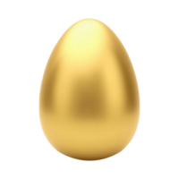 A shiny golden Easter egg with a smooth surface on transparent background, symbolizing wealth, luxury png