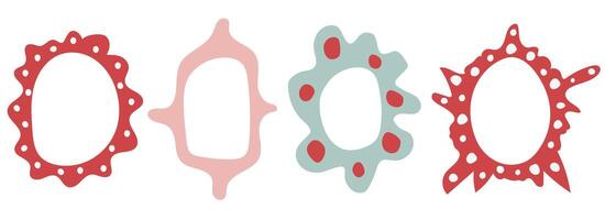 Funny shaped colorful frames or wall mirrors. Flat design elements. vector