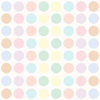A seamless pattern with colorful pastel circles and polka dots in pink, orange, and yellow on a retro-style backdrop. vector