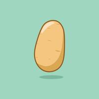 Kawaii potato character illustration. Isolated on green background. Potato character concept. vector
