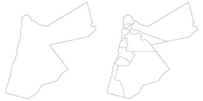 Map of Jordan. Jordan map in set white color vector