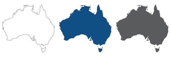 Australia map set. Map of Australia in set color vector