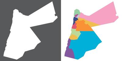 Map of Jordan. Jordan map in set color vector