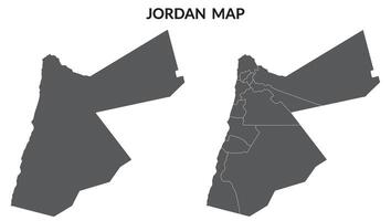 Map of Jordan. Jordan map in set grey color vector