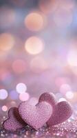 Romantic Bright Heart-Shaped Bokeh. photo