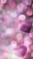 Romantic Bright Heart-Shaped Bokeh. photo