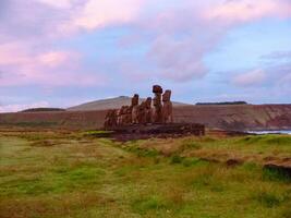 Statues of gods of Easter Island photo
