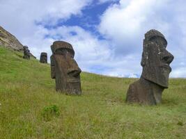 Statues of gods of Easter Island photo