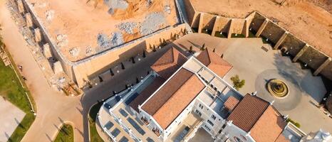 Accommodation in Spain, country resorts and recreation, view from above on houses. photo