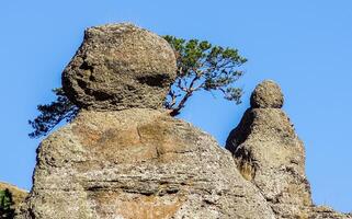 Rocks in Crimea. The rocks of rocks of Crimea. The output of limestone sediment photo
