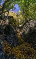 Rocks in Crimea. The rocks of rocks of Crimea. The output of limestone sediment photo