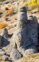Rocks in Crimea. The rocks of rocks of Crimea. The output of limestone sediment photo