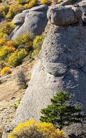 Rocks in Crimea. The rocks of rocks of Crimea. The output of limestone sediment photo