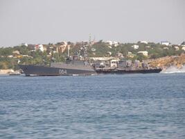 Ships of the Black Sea Fleet of Russia on the celebration of the Day of the Russian Navy in Sevastopol. photo