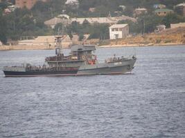 Ships of the Black Sea Fleet of Russia on the celebration of the Day of the Russian Navy in Sevastopol. photo