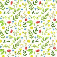 Floral Seamless Pattern of Round Shape with Green Leaves and Flowers, Design Element Can Be Used for Fabric, Wallpaper, Packaging Illustration vector
