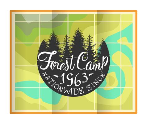 Summer Adventures Club Label Template, Retro Monochrome Travel Badge with Hand Lettering Illustration