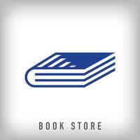 Unique staircase logo design inside book. Bookstore and library for company vector