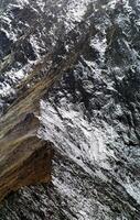 Mount Sayan in winter in snow. The nature of the mountains is sayan. photo