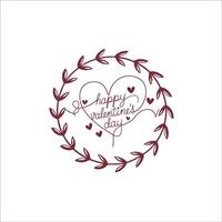 Continuous Line Art Toast Design for Valentine's Day vector