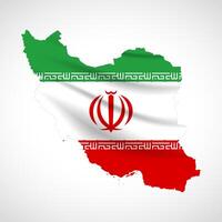 Iran Map Silhouette with National Flag Design vector