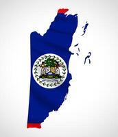 Belize Map Silhouette with National Flag Design vector