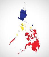 Philippines Map Silhouette with National Flag Design vector