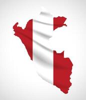 Peru Map Silhouette with National Flag Design vector
