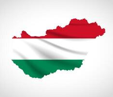 Hungary Map Silhouette with National Flag Design vector