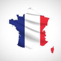 France Map Silhouette with National Flag Design vector