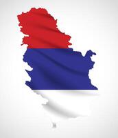 Serbia Map Silhouette with National Flag Design vector