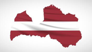 Latvia Map Silhouette with National Flag Design vector