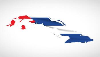 Cuba Map Silhouette with National Flag Design vector