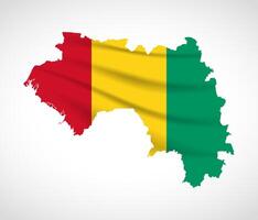 Guinea Map Silhouette with National Flag Design vector
