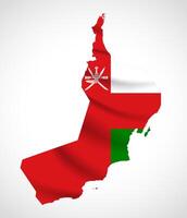 Oman Map Silhouette with National Flag Design vector