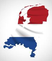 Netherlands Map Silhouette with National Flag Design vector