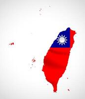 Taiwan Map Silhouette with National Flag Design vector