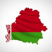 Belarus Map Silhouette with National Flag Design vector