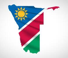 Namibia Map Silhouette with National Flag Design vector